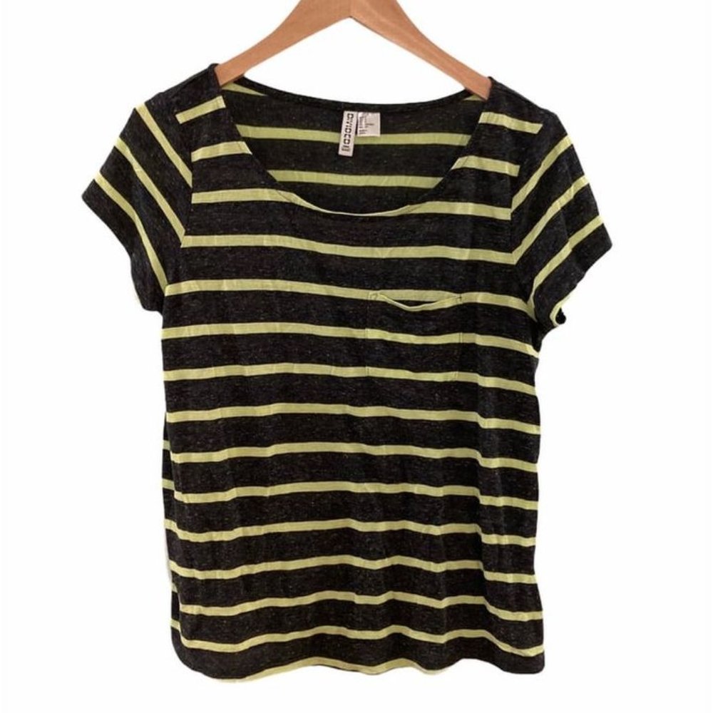 H&M Divided scoop neck Short sleeve striped tee